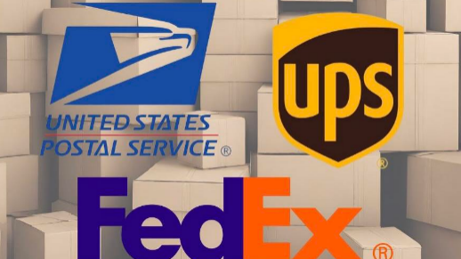 the logo of USPS-vs-UPS-vs-FedEx