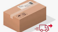 A cardboard box and a delivery cart