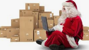 Santa Claus and a bunch of packages